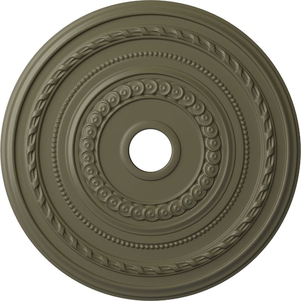 Ekena Millwork Cole Ceiling Medallion (Fits Canopies up to 9 1/8"), 25 3/8"OD x 3 3/8"ID x 1 3/8"P, Spartan Stone CM25COSSF - main